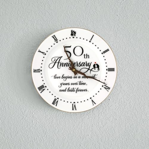 TOBOHU 50th Anniversary Porcelain Clock with Gold Trim - Image 2