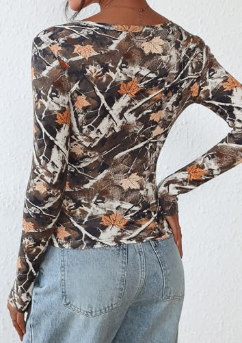 Image of PRETTYGARDEN Women's Fall Long Sleeve Henley T Shirts