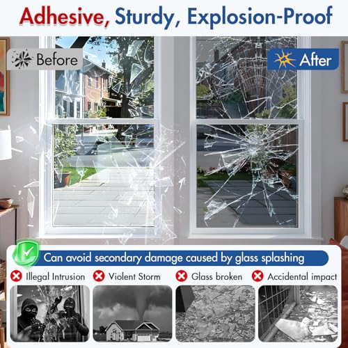 Image of Coavas One Way Privacy Window Film with 3 Tools, Reflective Window Tint for Home, Daytime Privacy See Out Not in, Heat Control & UV Blocking Adhesive Covering for Bedroom Office,17.5 x 78.7Inch,Black
