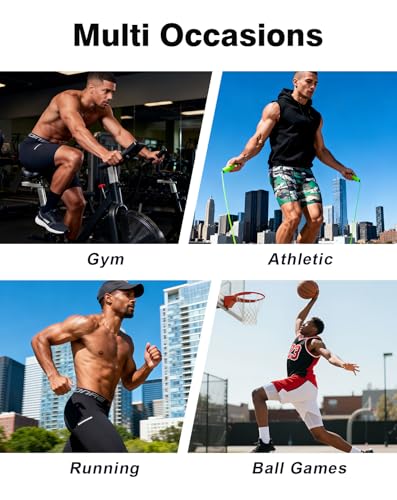 Image of Compression Shorts Men Spandex Sport Gym Shorts Athletic Workout Running Tights Training Underwear