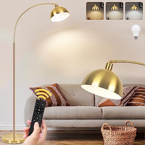 VenzBlomia Upgraded Arc Floor Lamps for Living Room, Gold, Dimmable