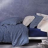  Mirabello completo lenzuola per letto singolo in Puro Percalle di cotone 190 TC art. Downing (Blu)