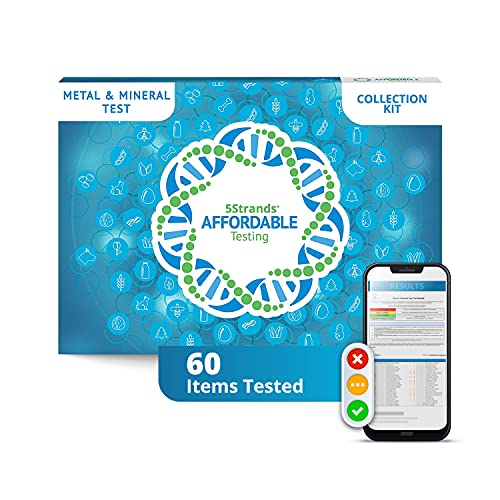 5Strands Metals & Minerals 60 Items Test, Metal & Mineral Imbalances - Arsenic, Lead, Tin, Mercury, Copper, Hair Analysis, Results 5-7 Days, Detox Holistic Health Testing Vitamin