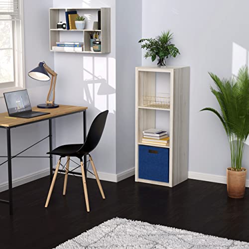 Image of ClosetMaid Decorative Open Back 3-Cube Storage Organizer, Bleached Walnut