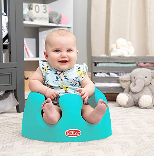 Nuby My Floor Seat, Soft Foam Cushion with Safety Harness and High Back Design, for Ages 4-12 Months, Aqua Nuby My Floor Seat, Soft Foam Cushion with Safety Harness and High Back Design, for Ages 4-12 Months, Aqua