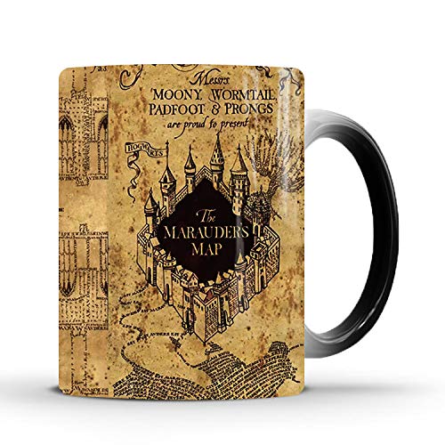 Product Image of the Heat color changing mug,MugAnime 11 oz magic ceramic cup for coffee tea milk,, HarryPotterMap image revealed when hot liquid is added