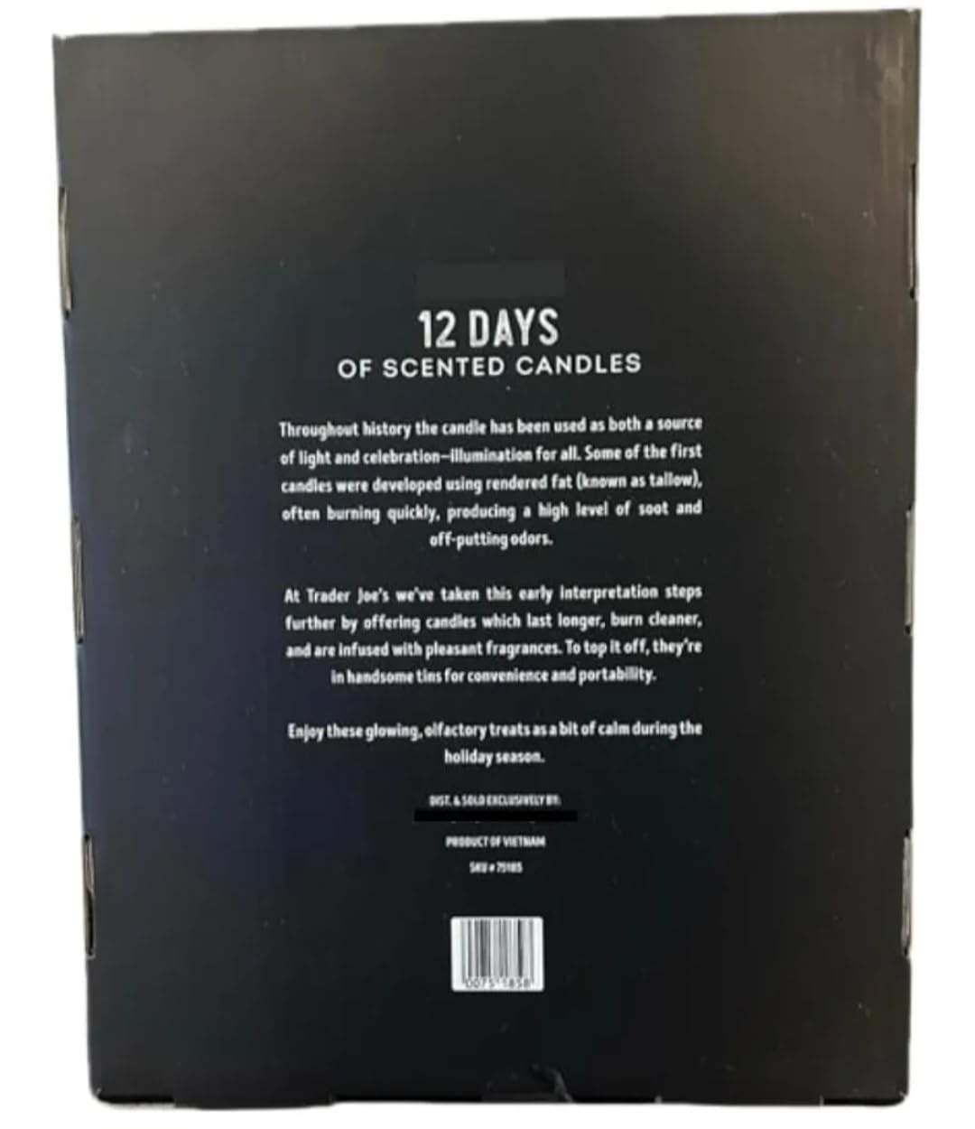 12 Days of Scented Candles Calendar