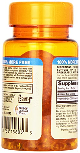 Sundown, Vitamin D-1000 Iu Softgels, 100 Ct #TOP3