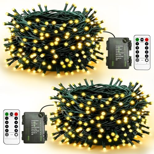 litogo 2 Stück Lichterkette Batterie Timer mit Fernbedienung, 5M 50...