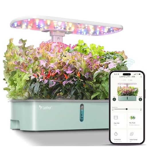 LetPot LPH-Air Hydroponics Growing System Kits, APP & WiFi Controlled Smart Indoor Garden with Adjustable 24W Grow Light Full Spectrum, 10 Pods Planter Indoor Gardening for Gifts, Kitchen, Vegetable