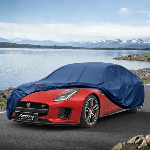 Image of Kaugung Custom Fit Car Cover for Jaguar F-Type (2014-2024), Heavy Duty Waterproof All Weather Outdoor Protection, Breathable Full Exterior Cover with Vent, Rain Sun Snow UV Proof