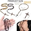 JYNARIX 2 PCS Rosary Beads Catholic Men, Smooth Prayer Beads with Durable Crucifix, Mens Cross Necklace, Rosemary Beads Catholic Women for Christians, Communion, Baptism, Mass, Bible #1