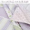 Cozy Line Home Fashions Lavender Green Stripe Dots Girl 100% Cotton Reversible Quilt Bedding Set, All-Season Coverlet Bedspread (Purple Dots, Twin - 2 Piece) #2