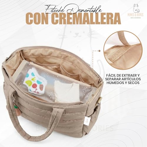 Mimis & Boris Bolso Carro Bebe Universal Bolso Cambiador Organizador Carrito Bebe Gran Capacidad Bolsa Carro Bebe Impermeable con Cambiador Portatil Incluido Bolso Maternidad Hospital Moderno Elegante - imagen 6