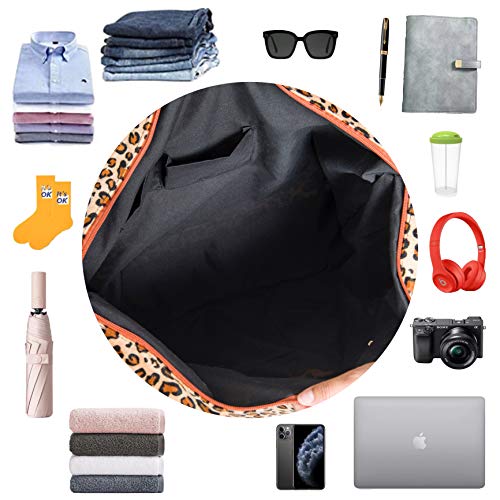 Geechen Weekender Bag for Women - Travel Cute Overnight Duffle Bag with Straps (Leopard)