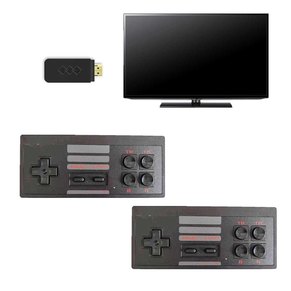 PwuePwle Extreme Mini Retro Game Box with 2 Wireless Controllers, Plug and Play TV Gaming System, Nostalgia Gift for Family Game Night, Ideal for