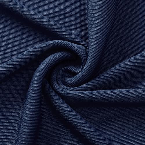 Image of Newshows Women's Summer Square Neck Ribbed Knit Short /Long Sleeve A Line Flowy Midi Dress with Pockets