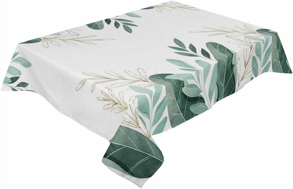Tropical Plants Leaves Table Covers Dining Coffee Waterproof Tablecloth Wedding Party Decor Tablecloth Picnic Blanket(153x305cm)