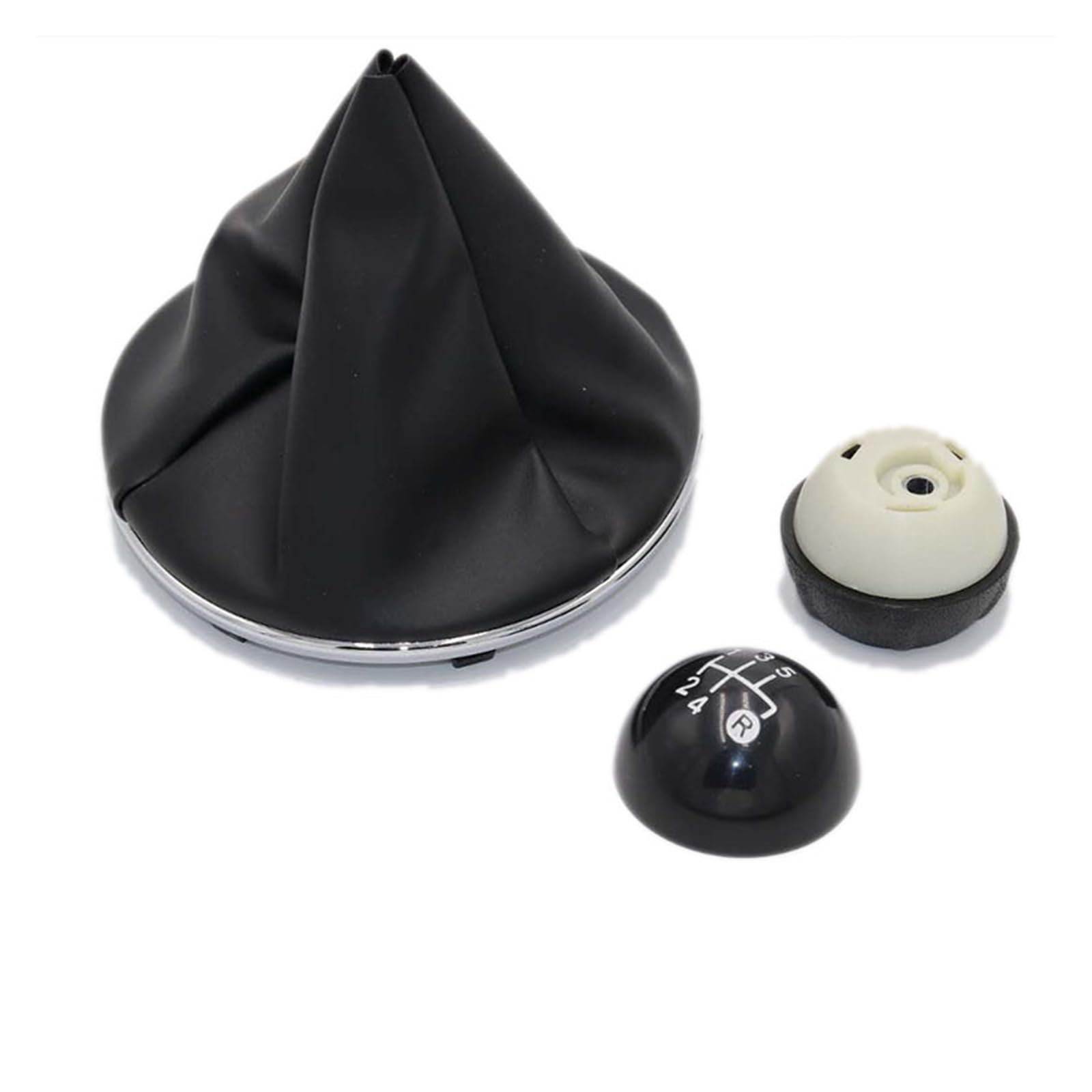 Wphlyz 5 Speed Set Head Change Lever Knob For Fiat 500 500C 2007-2018 5 Speed Gear Shift Knob Sitck Head Leather(5 Speed Set)