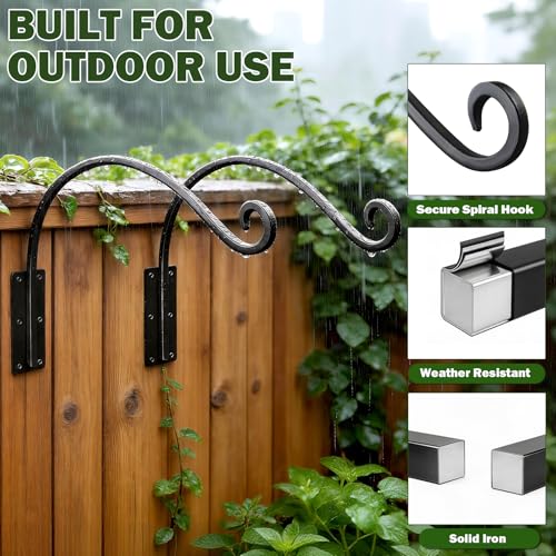 Heavy Duty 16 Inch Plant Hangers Bracket Outdoor 4 Pack Bird Feeder Hanger by GESTONE - Image 3