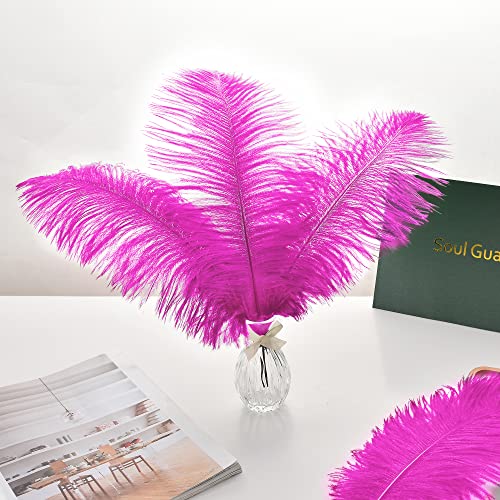 Plumas de avestruz fucsia para decorar jarrones altos sin marchitarse en eventos prolongados 6