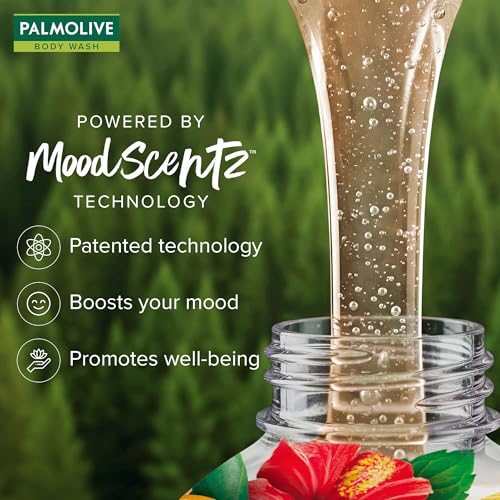 Image of Palmolive Mindful Awake Body Wash, 750ml Shower Gel Single Pump Bottle, 100% Natural Orange & Hibiscus Extracts, pH Balanced Bodywash, Free of Parabens & Silicones