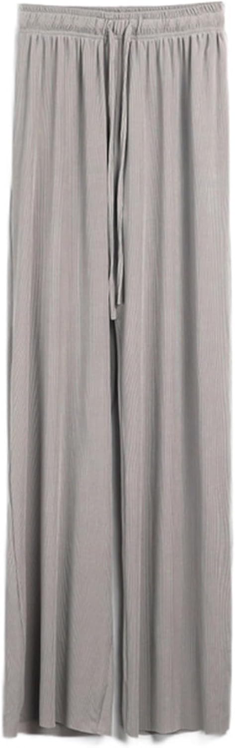 Girls Wide Leg Pants Soft Silky Flowy Trousers Drawstring Relaxed Fit Trousers Elastic Waist Breathable Loung𝐞 Bottoms
