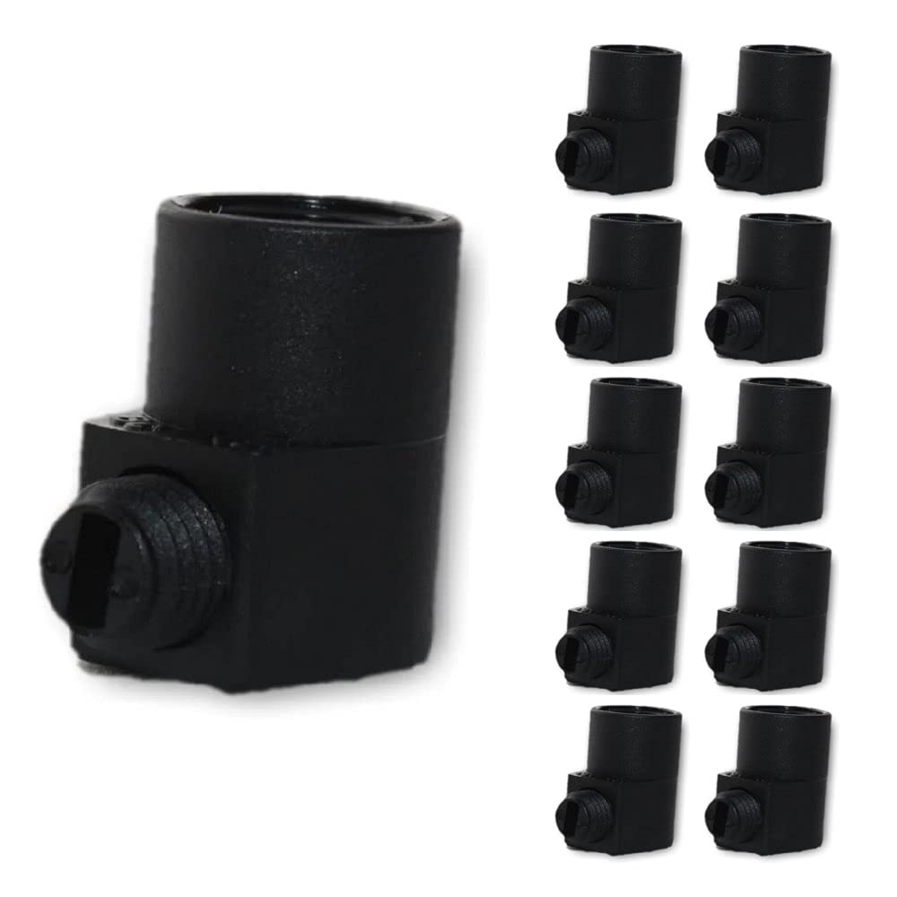10 Pack | Black Flex Cord Grip with 10mm Female Thread | Strain Relief | Screws Directly onto M10 All Thread Tube | DIY & Light Fitting Repair | High Grade Thermoplastic Resin