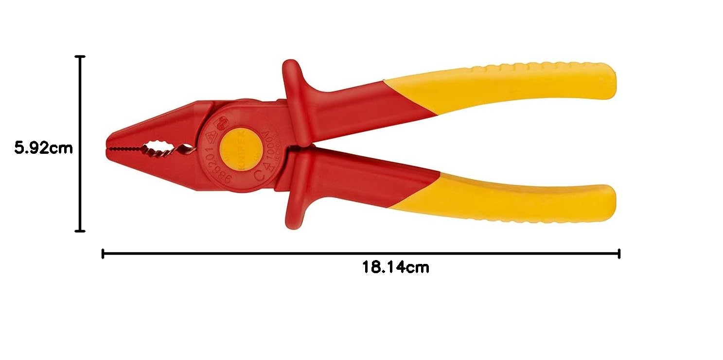 Knipex Tools 98 62 01 Pince à nez creux en plastique isolée 1000 V Rouge/jaune
