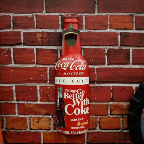 Image of Metal Bottle and Can Opener Ice Cold Co ca Cola Beer Bottle Opener Wall Mount