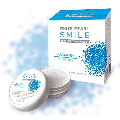 White Pearl Teeth Whitening Powder Fluoride+ with Peroxydone. Made by Dentists!