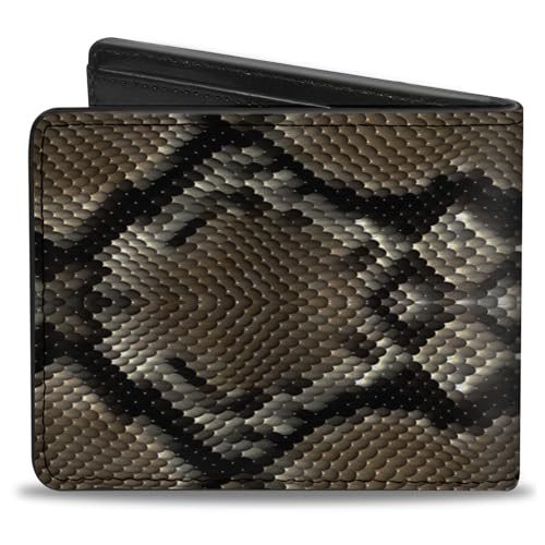 Buckle-Down Men's PU Bifold Wallet-Snake Skin 1, Multicolor, 4.0" x 3.5"2