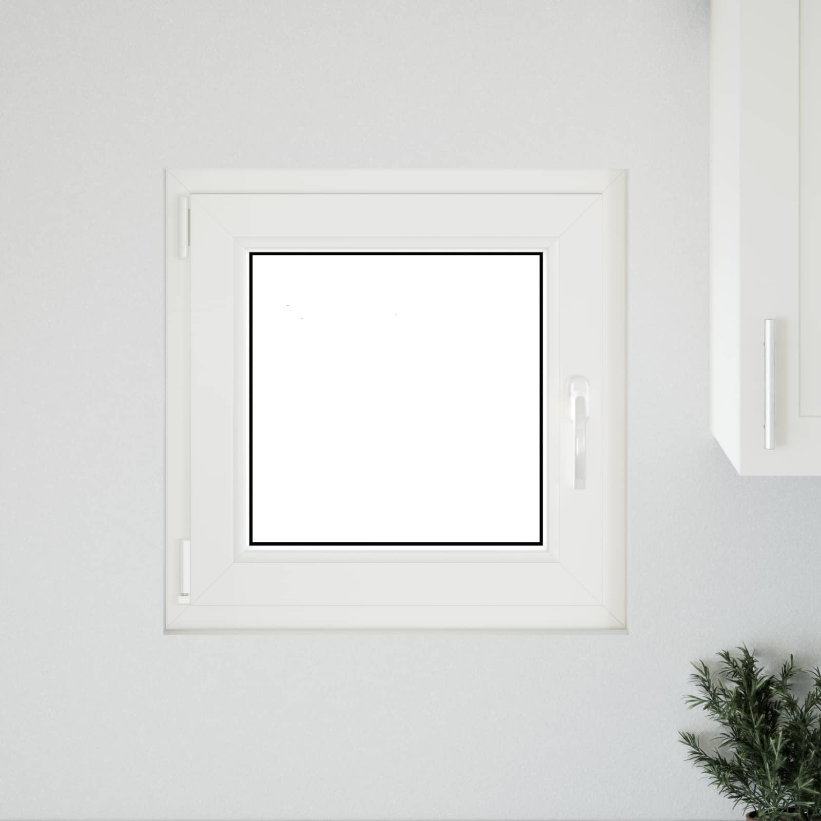 Risor - Finestra per cantina, 60 x 60 cm, in PVC bianco, con vetro, funzione di inclinazione e rotazione, protezione termica e insonorizzazione, telaio a 5 camere, vetro isolante per casa e