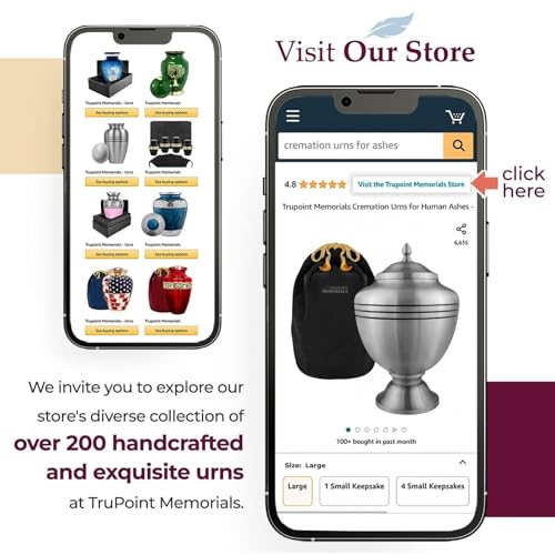 Image of Trupoint Memorials Cremation Urns for Human Ashes, Funeral Memorial Urn for Male and Female, Decorative Burial Metal Urn Collection for Adult Men & Women - Silver Chalice, Adult (200LB)