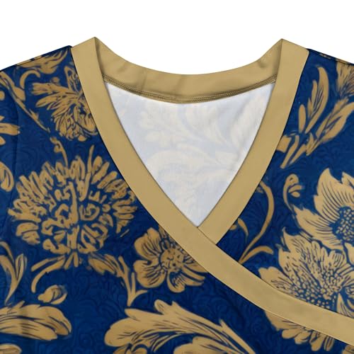 Image of Women Plus Size Long Sleeve V Neck Maxi Dress with Belt | Soft fabric relaxed fit three quarter sleeve v neck with pockets for party and daily wear