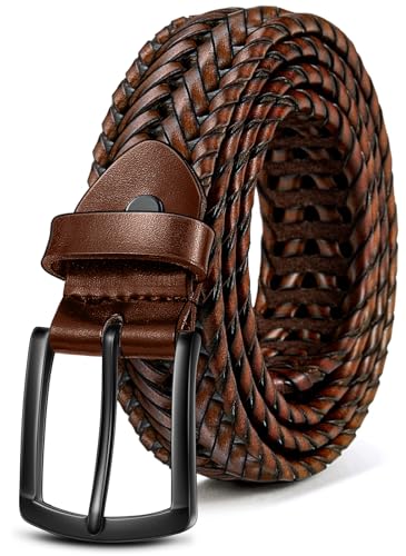 KEMISANT Men Belt, Braided Belt Comfortable For Men Casual Jean Golf 1 3/8