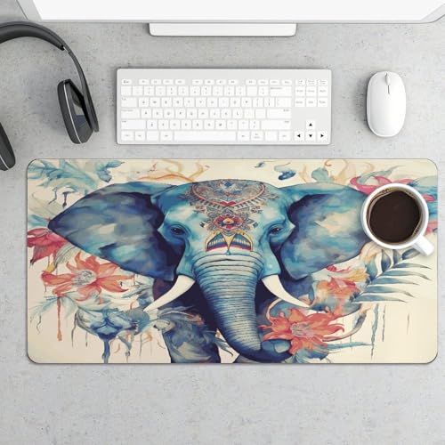 Alfombrilla grande para escritorio con diseño de elefante miniatura 5