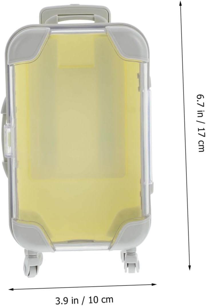 Luggage Shape Eyelash Organizer Plastic Case for Travel Girls Yellow image 2