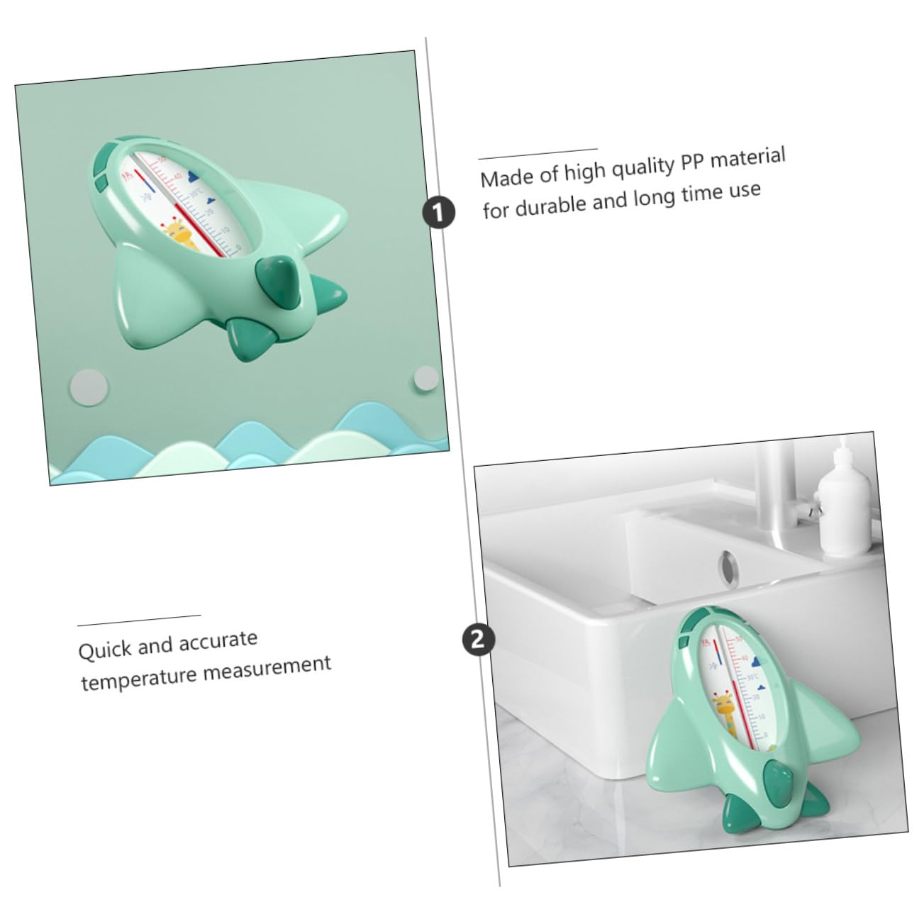 Abaodam 2 Pz termometro per acqua monitor della temperatura del bagno infantile indicatore della temperatura del bagno termometro doccia giocattolo bagnetto