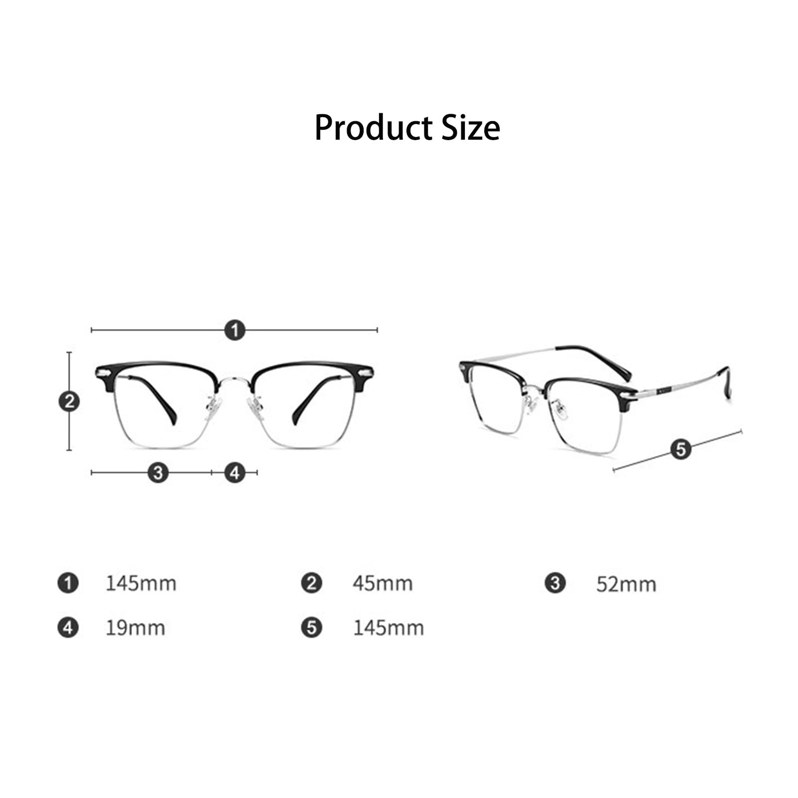 De Los Hombres Gafas Luz Azul Súper Ligero Titanio Puro Medio Cuadro Prevenir La Fatiga Ocular Anti-UV Gafas De Computadora,B