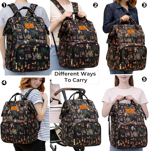 Image of Motherly Patented Diaper Bag Backpack for Moms | Waterproof Baby Travel & Maternity Bag |Spacious Nappy Bag with Multiple Compartments, Insulated Bottle Pockets & Warranty (VivaLuxe Series)
