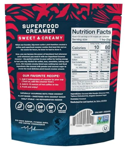 Lairds_Superfoods Coffee Creamer (32 oz.) Sweet & Creamy Plant-Based | Dairy-Free, Vegan, Coconut MCTs, No Refrigeration Needed image 4