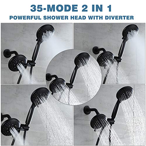 Esnbia Shower Tub Kit, Tub And Shower Faucet Set（Valve Included) With 35-Mode 2 In 1 Handheld And Rain Shower Head System, Single-Handle Tub And Shower Trim Kit, Matte Black #TOP3