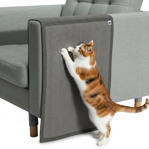 Image of The Cat Ladies Cat Scratch Furniture Protector Mat - Couch Protector from Claws - Anti Scratch Furniture Protectors from Cats Scratching - Sisal Scratcher Pad - Dark Grey