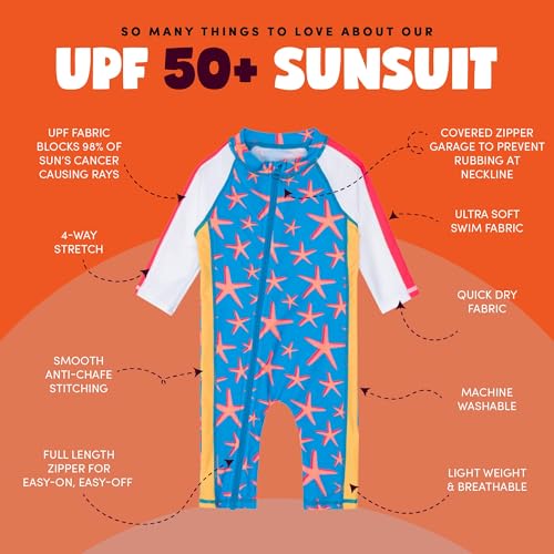 Image of SwimZip UPF50+ Boys Swim Shirt, Long Sleeve One Piece Kids Sunsuit
