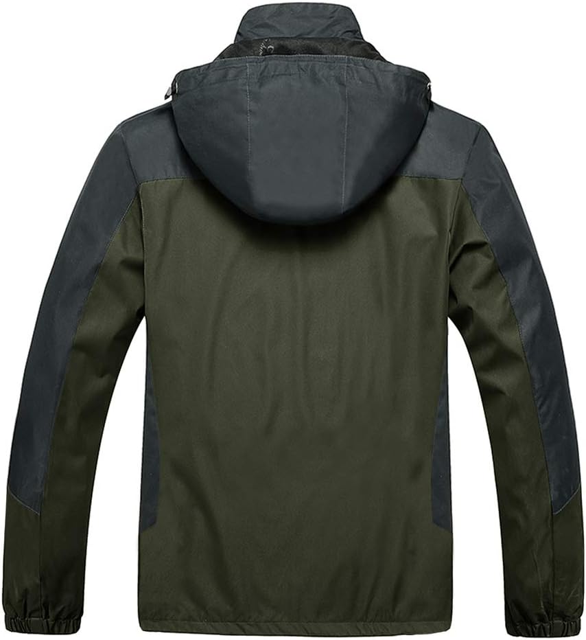 MAGCOMSEN Men's Windproof Jacket Water-Resistant Lightweight Running Jacket Hooded Raincoat Windbreaker