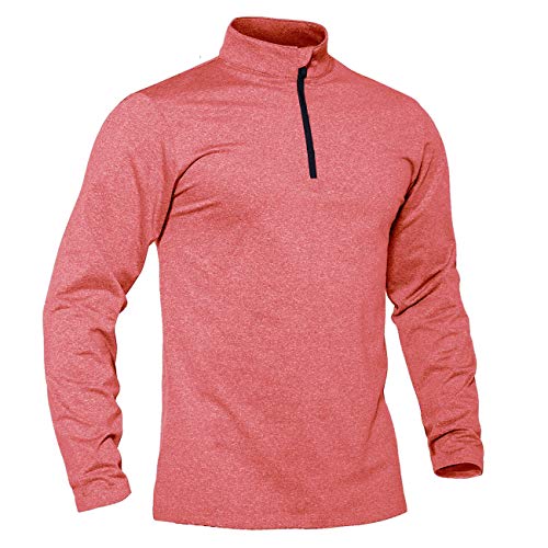 Image of TACVASEN Men's Sports Shirts 1 /4 Zip Long Sleeve Fleece Lined Running Workout Pullover Tops Sweatshirt