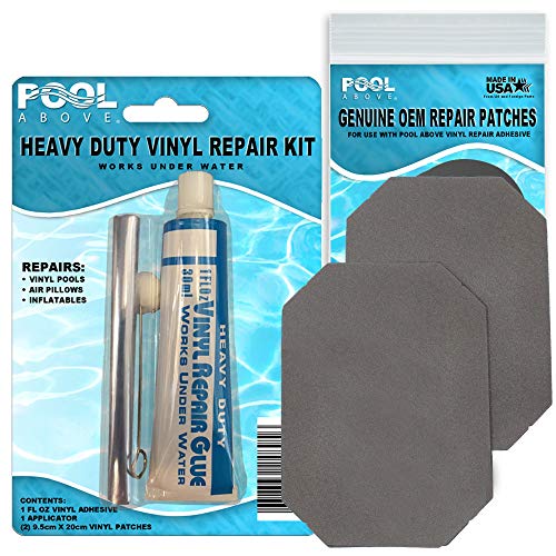 Pool Above Repair Kit for Challenger K1 Kayaks | Vinyl Glue | Gray Rectangle Patches