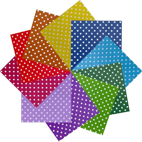 Image of 4 inchx4 inch 200pcs Cotton Fabric Squares for Sewing Quilting Supplies-Polka Dot | Good quality wonderful colors beautiful patterns soft and sturdy 100% cotton fabric squares perfect for quilting projects