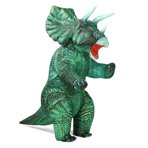 MXoSUM Inflatable Triceratops Adult Costume Blow up Dinosaur Costume Halloween Party Fancy Dress Funny Cosplay Jumpsuit